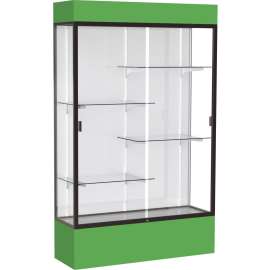 Waddell Lighted Floor Case, White Back w/ Dark Bronze Frame & Colored Base, 4 x Shelf(ves)