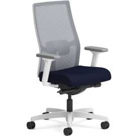 HON Flexion Mesh Back Chair, Supports Up to 300 lb, 14.81" to 19.7" Seat Height, Navy Seat, Black Back, Black Base
