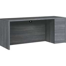 HON 10500 Series Kneespace Credenza with 3/4-Height Pedestals, 72" x 24" x 29.5", Kingswood Walnut