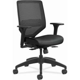 HON Cofi Executive High Back Chair, Supports Up to 300 lb, 15.5 to 20.5 Seat Height, Black Seat/Back, Polished Aluminum Base