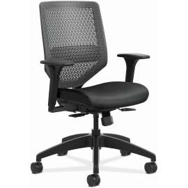 HON Convergence Mid-Back Task Chair, Supports Up to 275 lb, 16.5" to 21" Seat Height, Navy Seat, Black Back, Black Frame