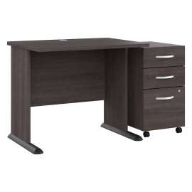 Bush Studio A 36W Small Computer Desk with 3 Drawer Mobile File Cabinet, Storm Gray/Storm Gray