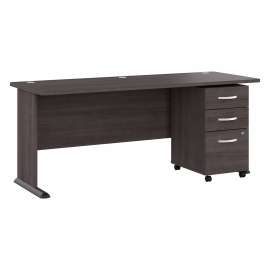 Bush Studio A 72W Computer Desk with 3 Drawer Mobile File Cabinet, Storm Gray/Storm Gray