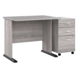Bush Studio A 36W Small Computer Desk with 3 Drawer Mobile File Cabinet, Platinum Gray/Platinum Gray