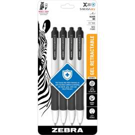 Zebra Pen SARASA dry X20+ Gel Retractable Antimicrobial 0.7mm Black 4pk