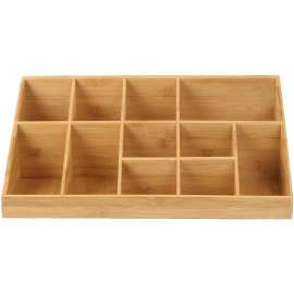 Mind Reader Bali 11-Compartment Bamboo Organizer