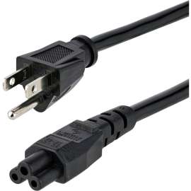 StarTech.com 6ft (1.8m) Laptop Power Cord, NEMA 1-15P to C5 (Clover Leaf), 10A 125V, 18AWG, Laptop Replacement Cord, Power Brick Cable