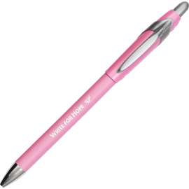 Write for Hope Edition FlexGrip Elite Ballpoint Pen, Retractable, Medium 1 mm, Black Ink, Pink Barrel, Dozen