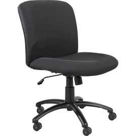 Uber Big and Tall Series Mid Back Chair, Supports up to 500 lbs., Black Seat/Black Back, Black Base