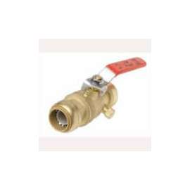 CASH ACME 22304LFCA Full Port Ball Valve With Drain, 1/2 in, Push-Fit, 200 psi, Brass, Chrome Plated