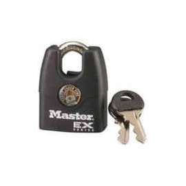 Master Lock EX Series 3DEX 11/2IN Padlock, Different Key, Shrouded Shackle, 9/32 in Dia Shackle, Steel Shackle