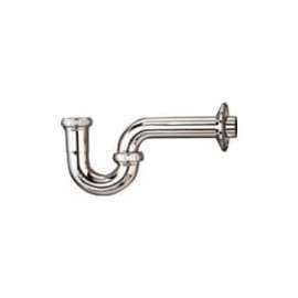 Plumb Pak PPC100CP P-Trap, 1-1/4 in, Flange, Brass, Chrome