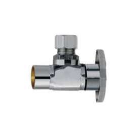Plumb Pak PPC60PCLF Angle Stop Valve, 1/2 x 3/8 in, Compression x Sweat, Chrome