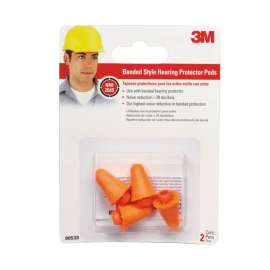 3M 28 dB Polyurethane Foam Band Earplugs Orange 2 pair