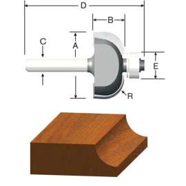 Vermont American 1-1/4 in. D X 3/8 in. X 2-3/16 in. L Carbide Tipped Cove Router Bit