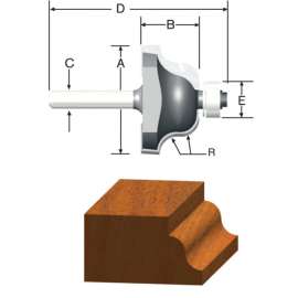 Vermont American 1-1/2 in. D X 1/4 in. X 2-3/8 in. L Carbide Tipped Roman Ogee Router Bit