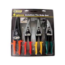 Steel Grip 10 in. Stainless Steel Curved Or Straight Aviation Snips 4 pk