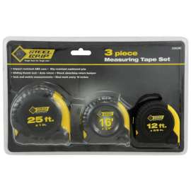 Steel Grip 25 ft. L X 1 in. W Tape Measure Set 3 pk
