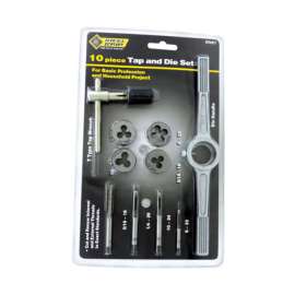 Steel Grip Steel SAE Tap and Die Set 6-32, 10-24, 1/4-20, 5/16-18 10 pc