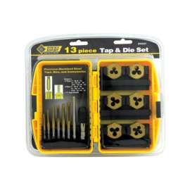 Steel Grip Steel SAE Tap and Die Set 6-32, 8-32, 10-24, 10-32, 1/4-20, 5/16-8 13 pc