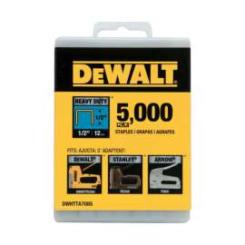 DeWalt T50 1/2 in. L Narrow Crown Heavy Duty Staples 5000 pk