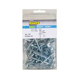 Surebonder 1/4 in. D X 1/4 in. Steel Rivets Silver 100 pk