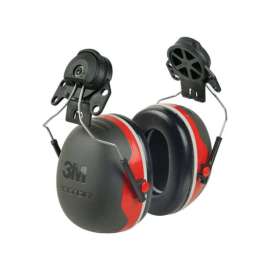 3M 25 dB Soft Foam Ear Muffs Black/Red 1 pair