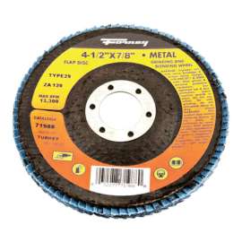Forney 4-1/2 in. D X 7/8 in. Zirconia Aluminum Oxide Arbor Flap Disc 120 Grit 1 pc
