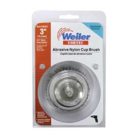Weiler Vortec 3 in. D X 1/4 in. Extra Coarse Abrasive Nylon Cup Brush 4500 rpm 1 pc
