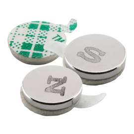 Magnet Source 0.375 in. L X 0.375 in. W Silver Disc Magnets with Adhesive 1.68 lb. pull 12 pc