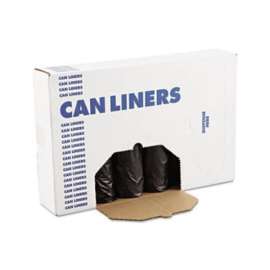 24" x 24" 10 Gal 6 Mic Black Can Liners, 1000/Case