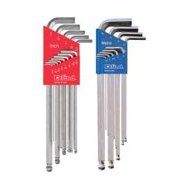 Eklind Bright-Ball-Hex-L Assorted Metric and SAE Extra Long Ball End Hex Key Set 22 pc
