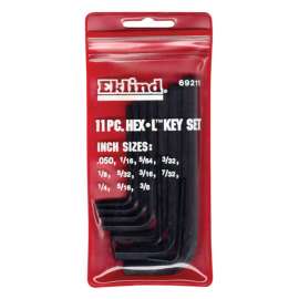 Eklind Hex-L .050 to 3/8 in. SAE Short Arm Hex L-Key Set 11 pc