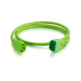 C2G 2ft 18AWG Power Cord (IEC320C14 to IEC320C13) - Green