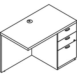 Lacasse Right Executive Return Low Profile 3-Drawer