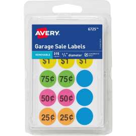 Avery® Garage Sale Stickers, 3/4" Diameter, 315 Total (6725)