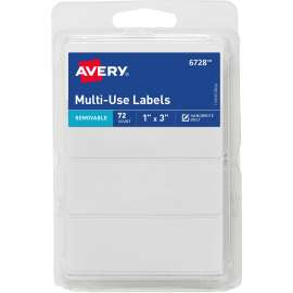 Avery® Removable Labels, 1" x 3" , 72 Total (6728)
