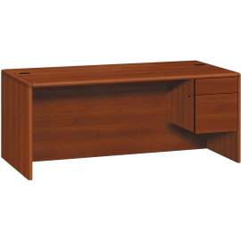 HON 10700 Series Single Pedestal Desk with Full-Height Pedestal on Right, 72" x 36" x 29.5", Mahogany