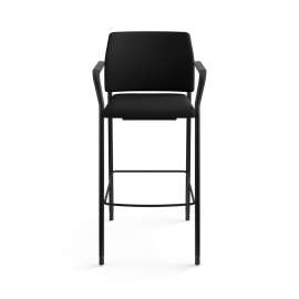 HON Accommodate Series Guest Chair with Fixed Arms, 23.25" x 22.25" x 32", Black Seat, Black Back, Black Base, 2/Carton