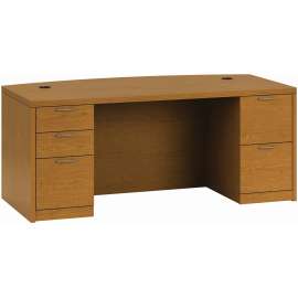 HON 10700 "L" Workstation Return, Right 3/4 Height Pedestal, 48w x 24d x 29.5h, Bourbon Cherry