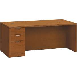 HON 10700 "L" Workstation Return, 3/4 Height Left Pedestal, 48w x 24d x 29.5h, Bourbon Cherry
