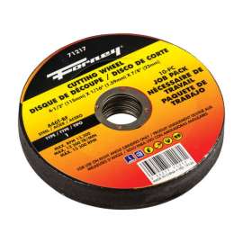 Forney 4-1/2 in. D X 7/8 in. Aluminum Oxide Metal Cutting Wheel 10 pk