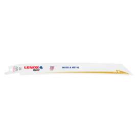Lenox Gold 8 in. Bi-Metal Reciprocating Saw Blade 10 TPI 25 pk