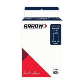 Arrow #859 1/2 in. W X 9/16 in. L 18 Ga. Wide Crown Standard Staples 1250 pk