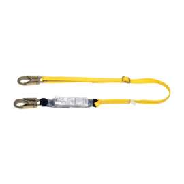 Safety Works Workman Unisex Polyester Shock Absorbing Lanyard Yellow 1 pc
