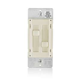 Leviton Decora SureSlide Light Almond Fan/LED Dimmer Slide Switch 1 pk