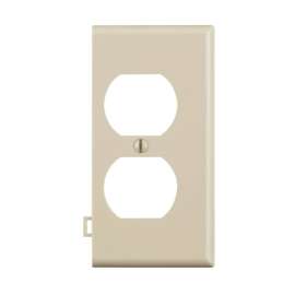 Leviton Light Almond 1 gang Thermoplastic Nylon Duplex Sectional End Wall Plate 1 pk