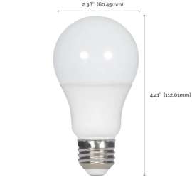 Satco . A19 E26 (Medium) LED Bulb Cool White 60 Watt Equivalence 100 pk