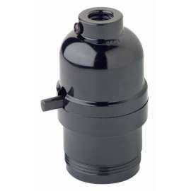 Leviton Plastic Medium Base Push Thru Socket 1 pk