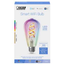 Feit Electric ST21 E26 (Medium) LED Smart Bulb Amber 60 Watt Equivalence 1 pk